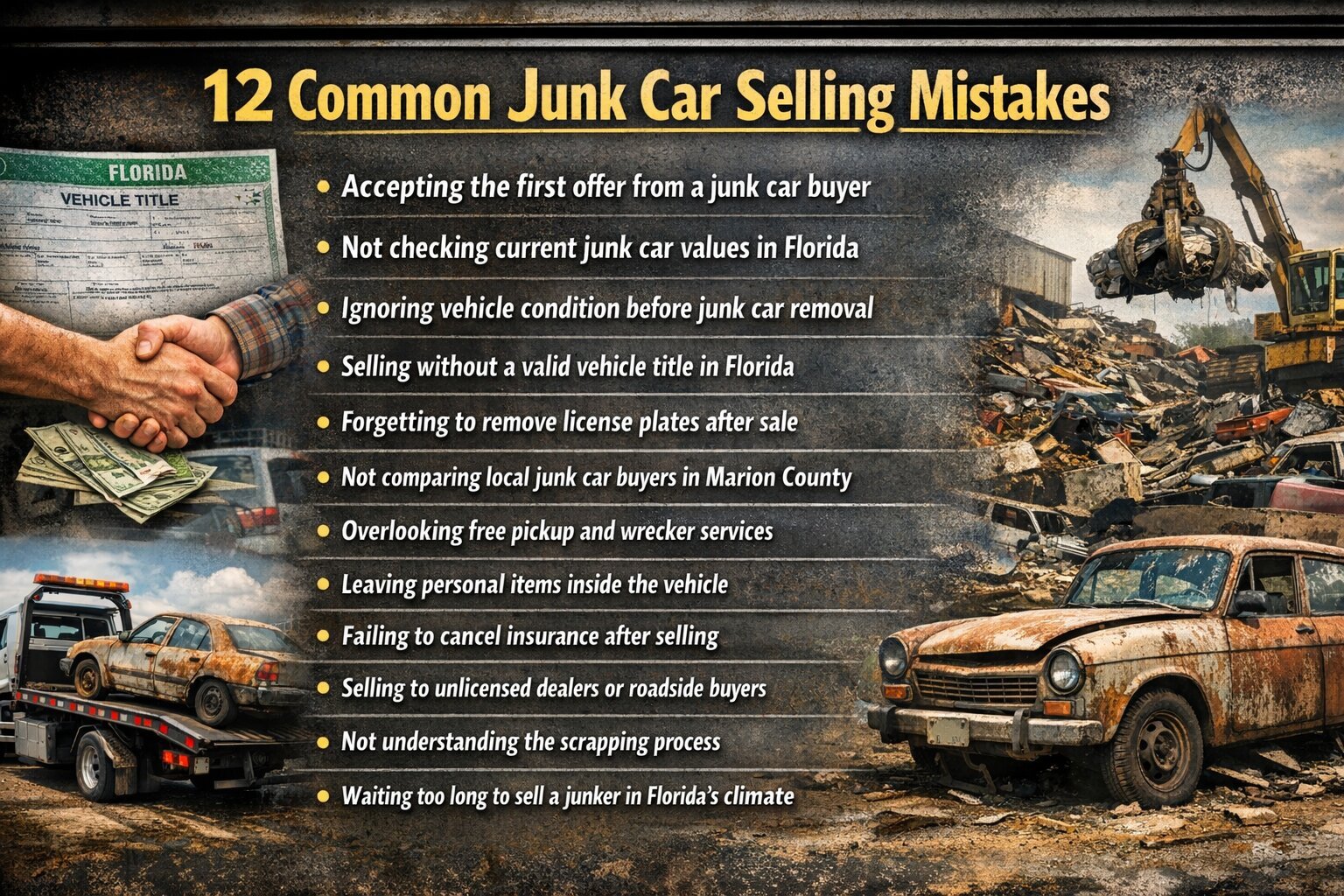 Junk Car Selling Common Mistakes in Ocala